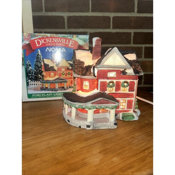 Dickensville Christmas Village 3 Story Brick House 1990 Rex & Lee NOMA With Box - Picture 2 of 9